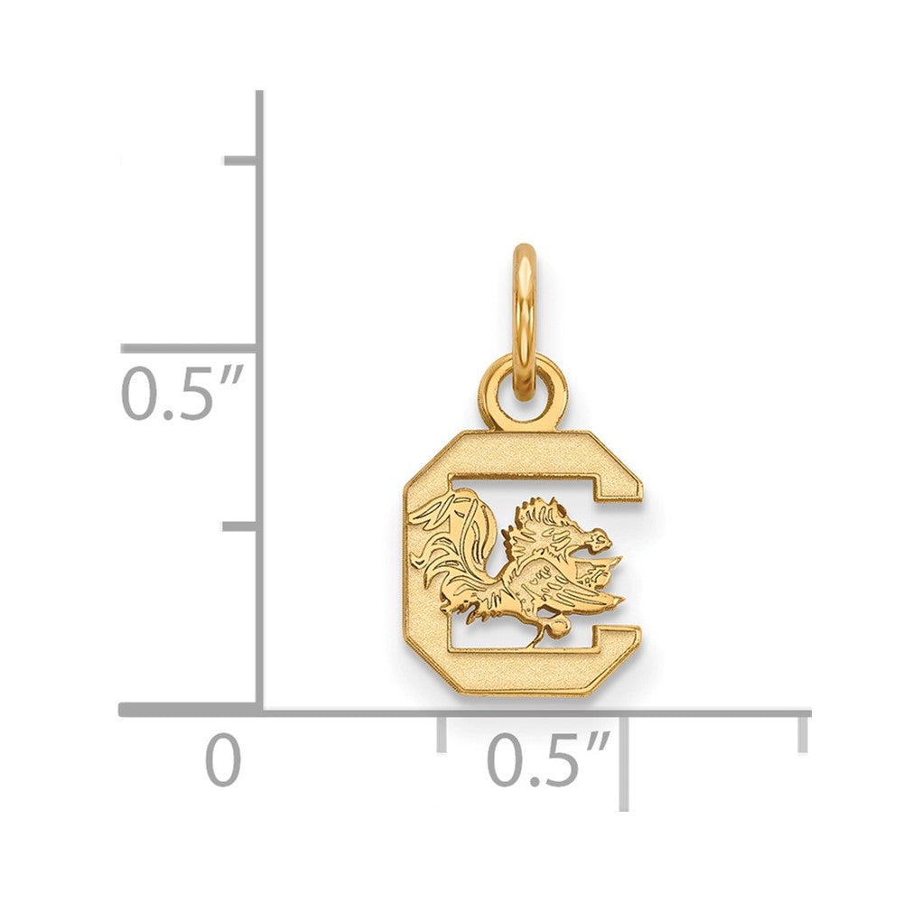 10K Gelbgold Logoart University Of South Carolina Extra Klein Anhänger