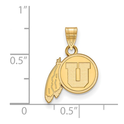 10K Gelbgold Logoart University Of Utah Klein Anhänger