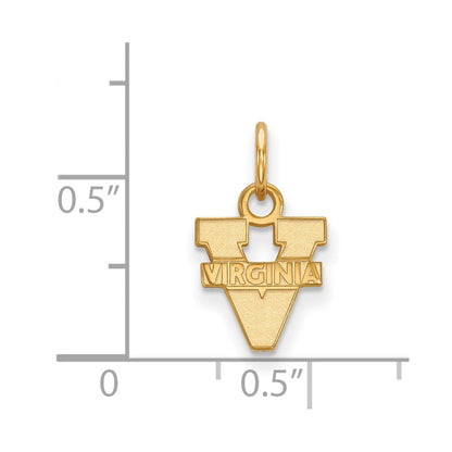 10K Gelbgold Logoart University Of Virginia Extra Klein Anhänger