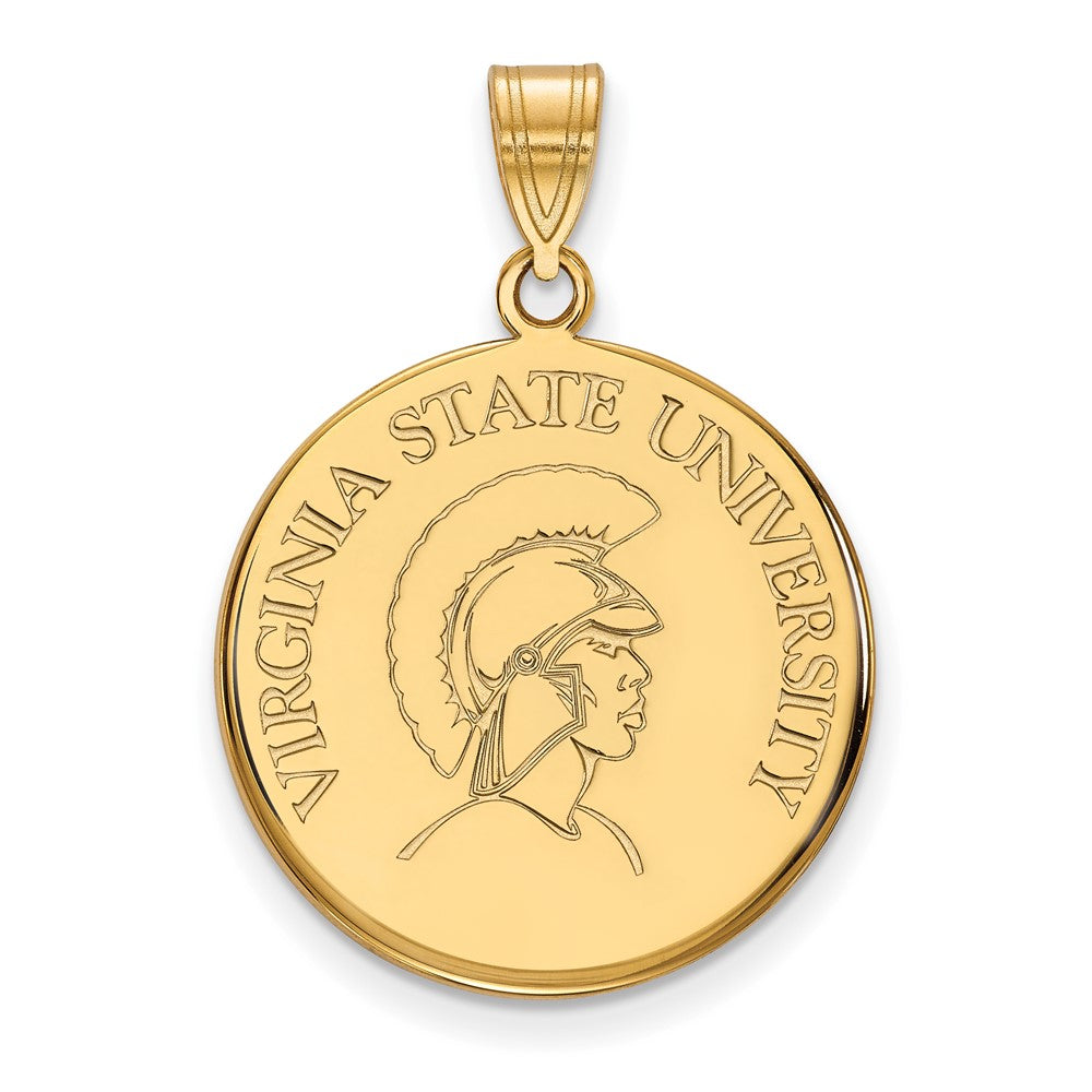 10K Gelbgold Logoart Virginia State University Groß Plättchen Anhänger