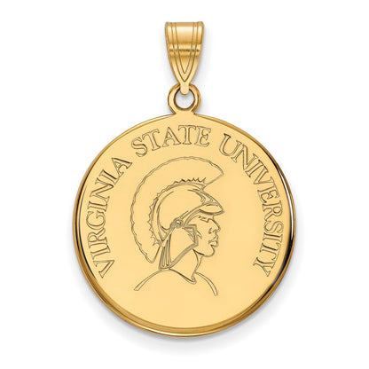 10K Gelbgold Logoart Virginia State University Groß Plättchen Anhänger
