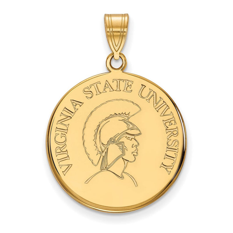 10K Gelbgold Logoart Virginia State University Groß Plättchen Anhänger