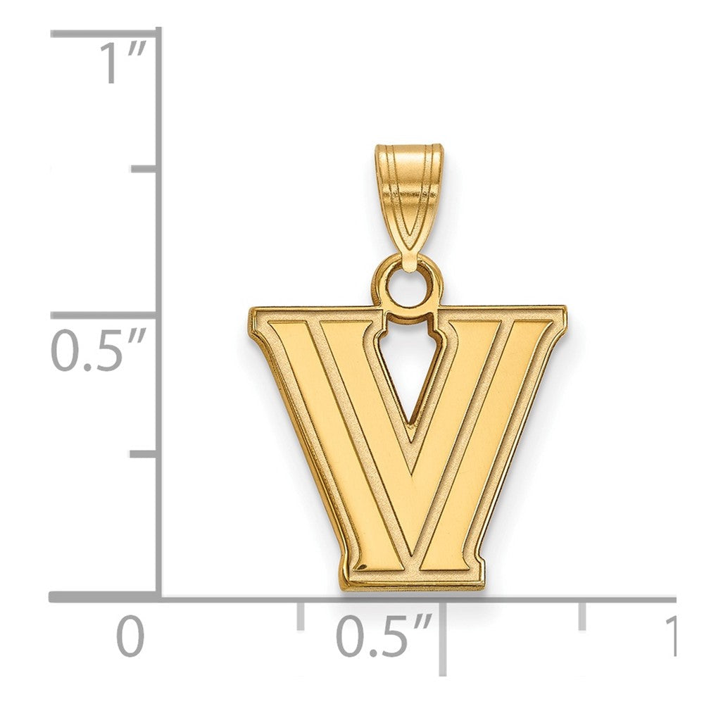 10K Gelbgold Logoart Villanova University Buchstabe V Klein Anhänger