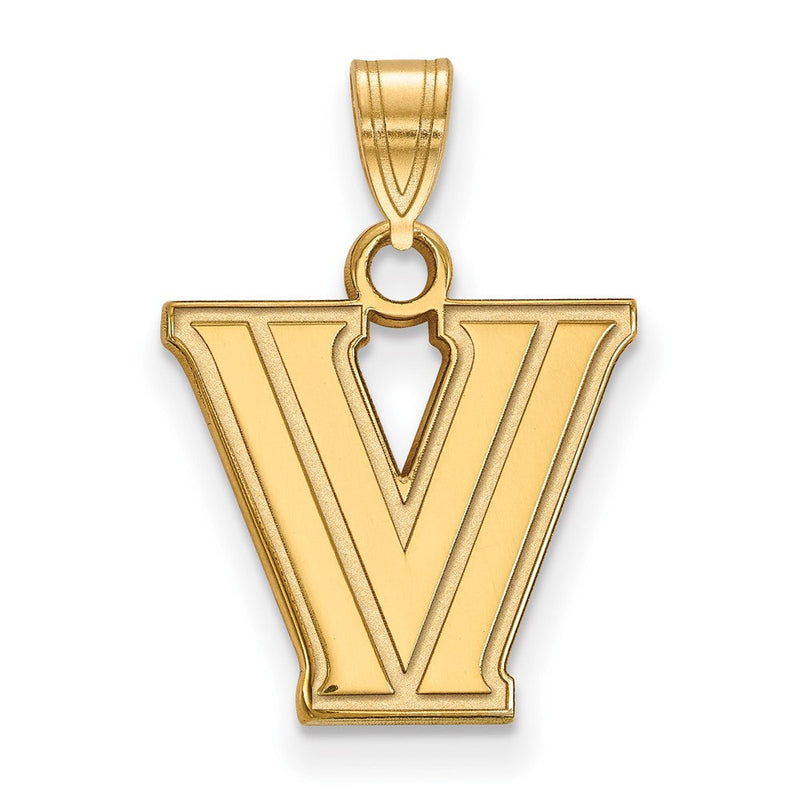 14K Gelbgold Logoart Villanova University Buchstabe V Klein Anhänger