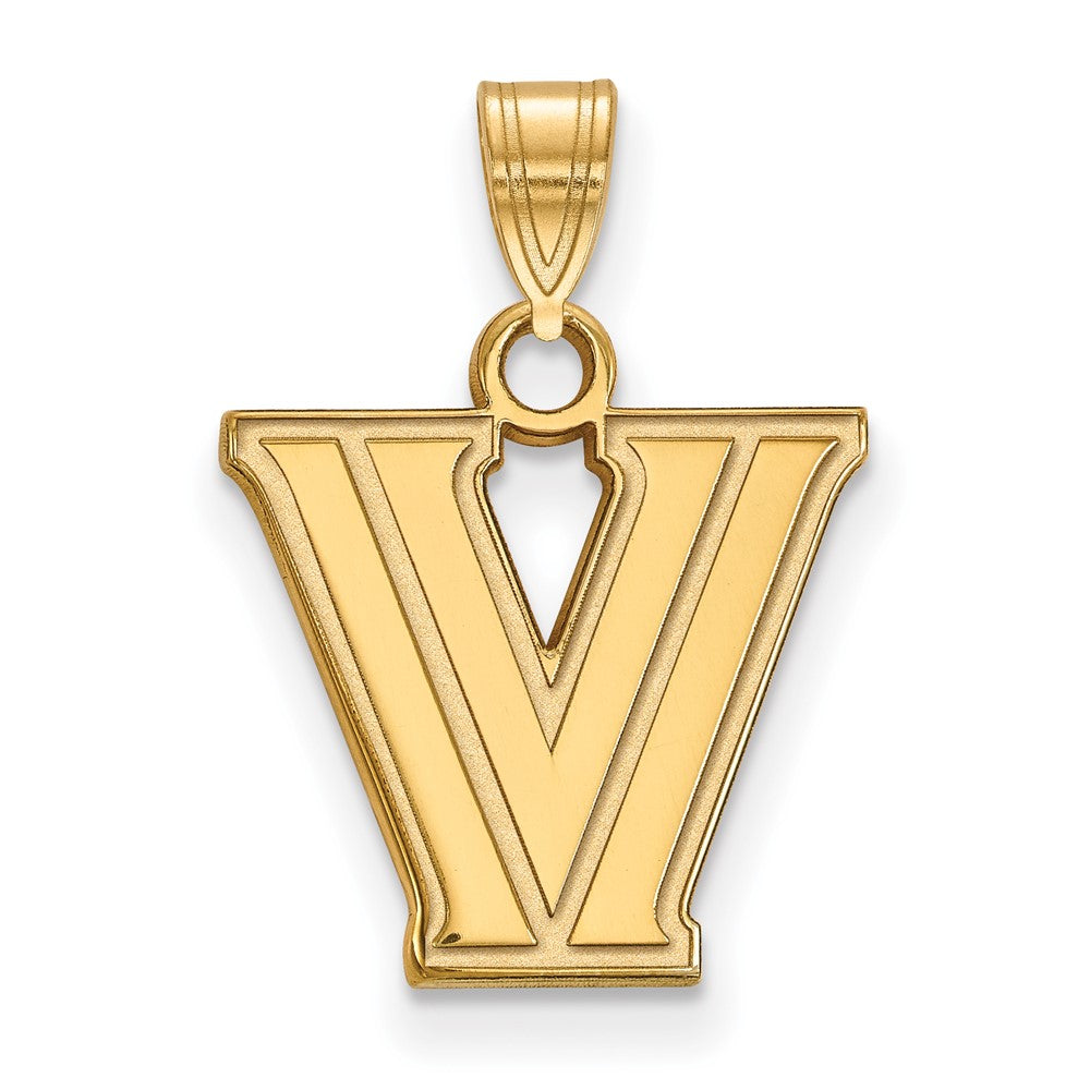 10K Gelbgold Logoart Villanova University Buchstabe V Klein Anhänger