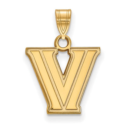 10K Gelbgold Logoart Villanova University Buchstabe V Klein Anhänger
