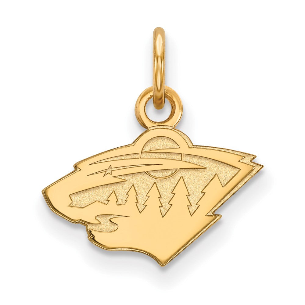 10K Gelbgold Nhl Logoart Minnesota Wild Extra Klein Anhänger