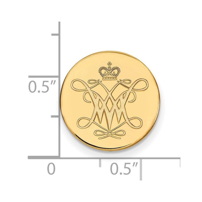 14K Gelbgold Gold Logoart College Of William und Mary Anstecknadel