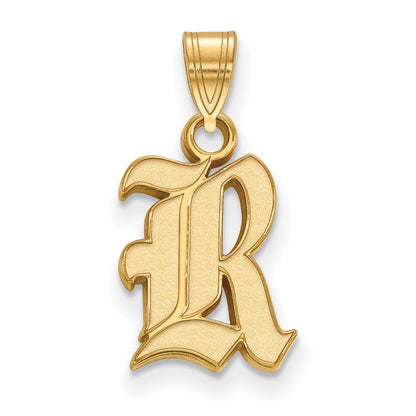 10K Gelbgold Logoart Rice University Buchstabe R Klein Anhänger