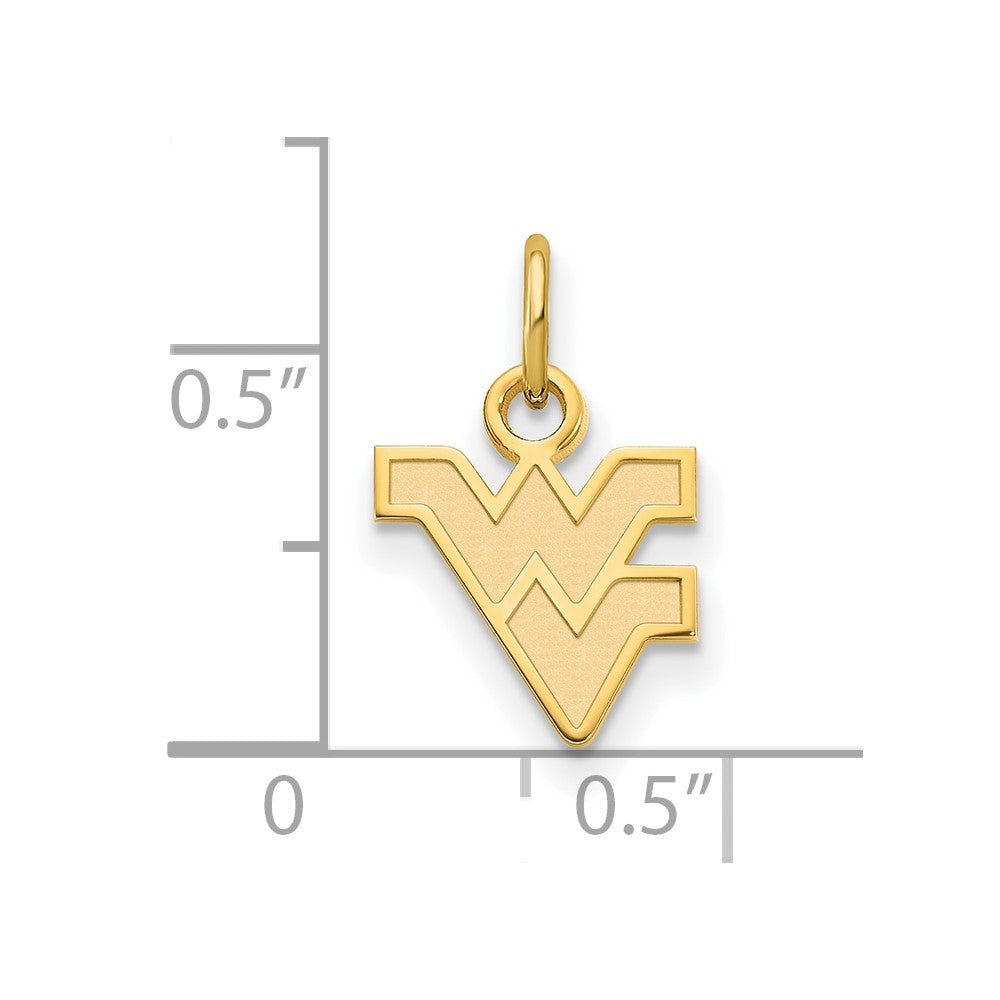 10K Gelbgold Logoart West Virginia University W V Extra Klein Anhänger