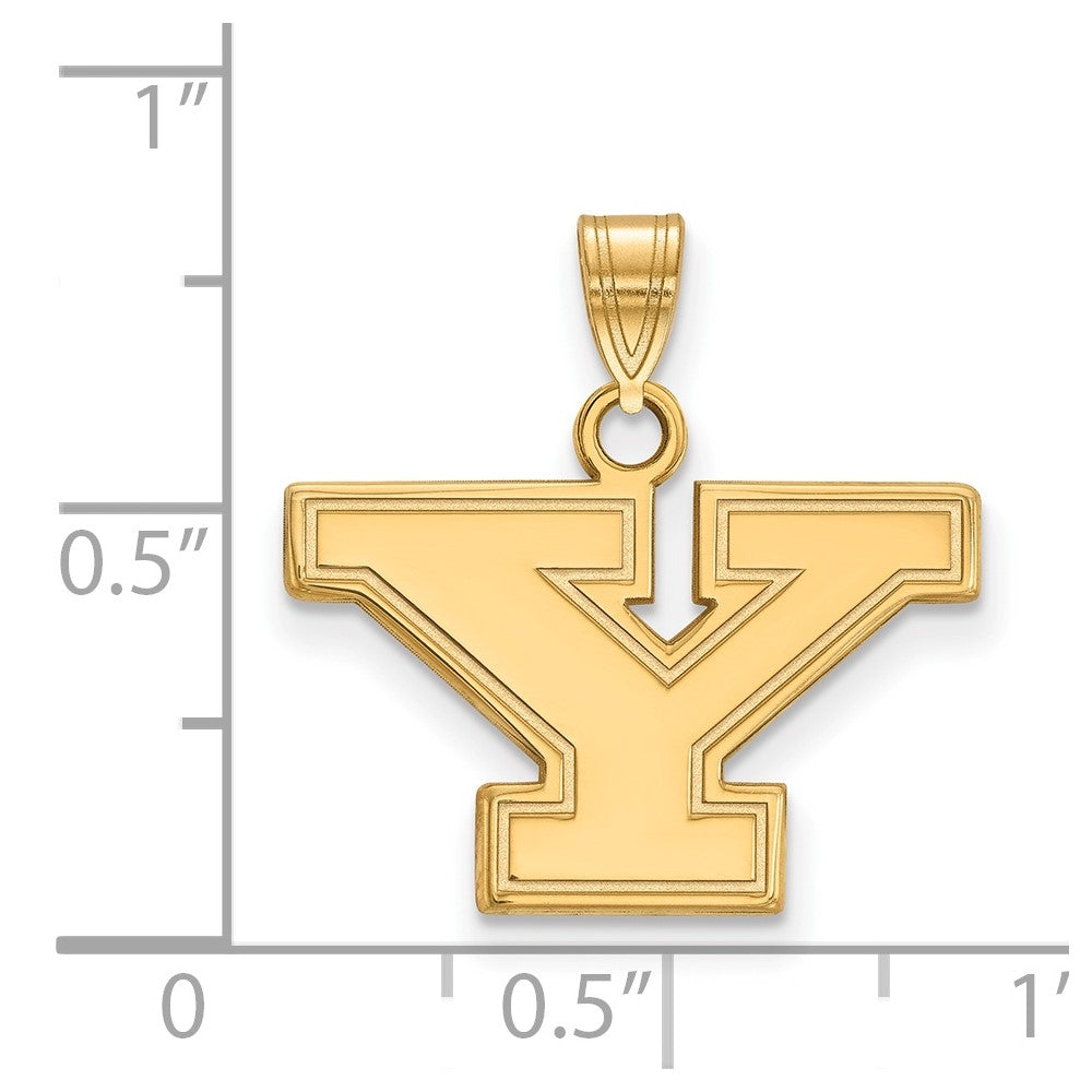 14K Gelbgold Logoart Youngstown State University Buchstabe Y Klein Anhänger