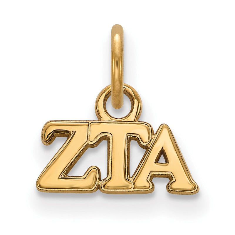 Vergoldet Sterlingsilber Logoart Zeta Tau Alpha Sorority Greek Buchstaben Extra Klein Anhänger