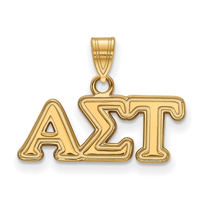 Vergoldet Sterlingsilber Logoart Alpha Sigma Tau Sorority Greek Buchstaben Klein Anhänger