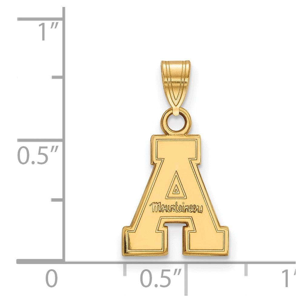 10K Gelbgold Logoart Appalachian State University Klein Anhänger