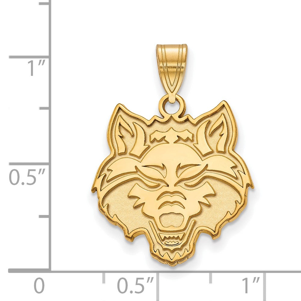 10K Gelbgold Logoart Arkansas State University Wolf Groß Anhänger