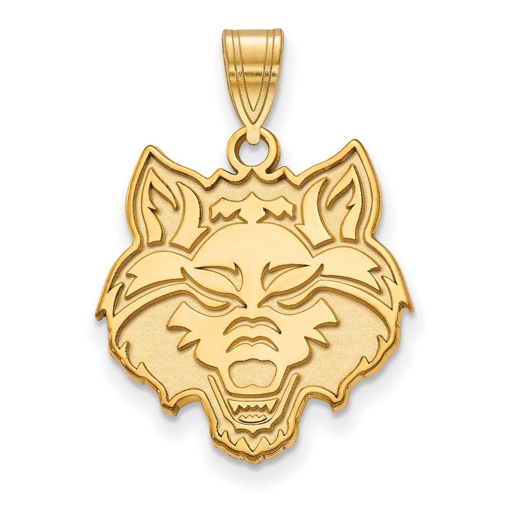 10K Gelbgold Logoart Arkansas State University Wolf Groß Anhänger