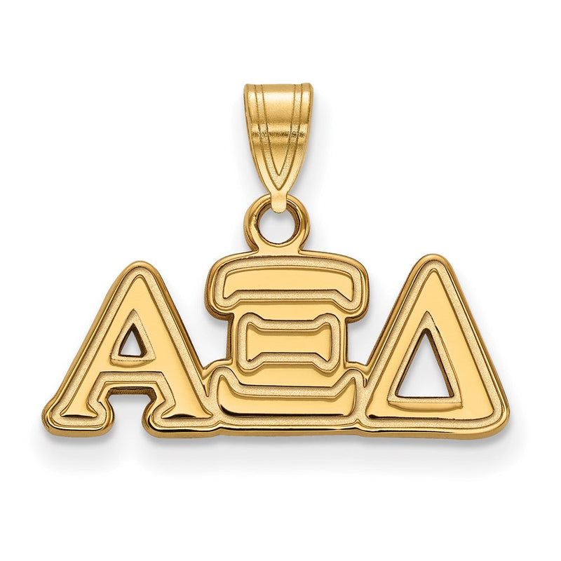 Vergoldet Sterlingsilber Logoart Alpha Xi Delta Sorority Greek Buchstaben Klein Anhänger
