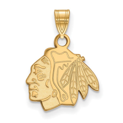 14K Gelbgold Nhl Logoart Chicago Blackhawks Klein Anhänger