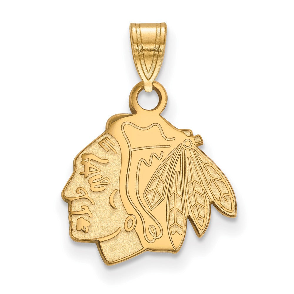 10K Gelbgold Nhl Logoart Chicago Blackhawks Klein Anhänger