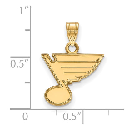 10K Gelbgold Nhl Logoart St. Louis Blues Klein Anhänger