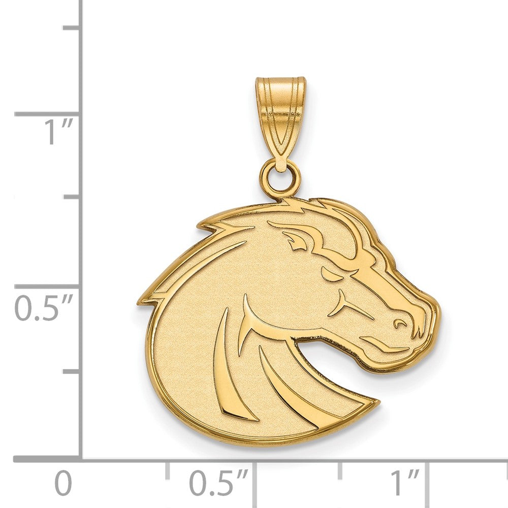 10K Gelbgold Logoart Boise State University Bronco Groß Anhänger