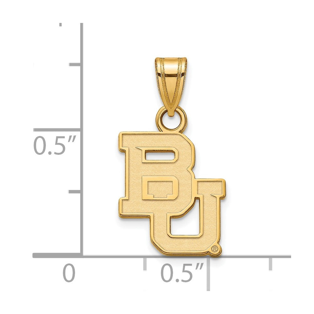 10K Gelbgold Logoart Baylor University Bears Klein Anhänger
