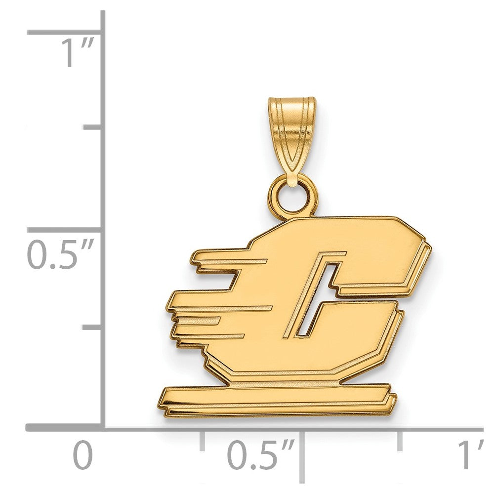 10K Gelbgold Logoart Central Michigan University Buchstabe C Klein Anhänger