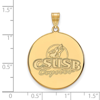10K Gelbgold Logoart California State University San Bernardino Coyotes Extra Groß Plättchen Anhänger