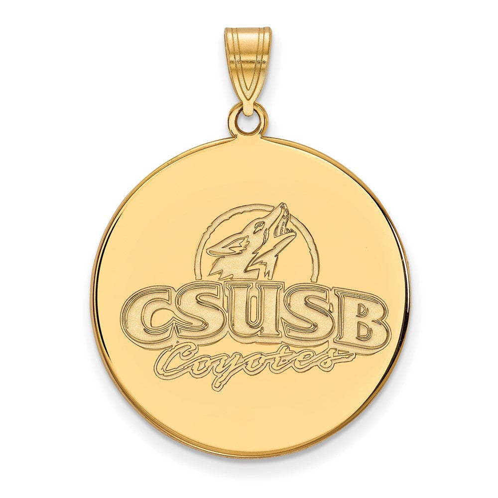 10K Gelbgold Logoart California State University San Bernardino Coyotes Extra Groß Plättchen Anhänger