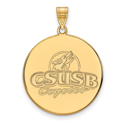 10K Gelbgold Logoart California State University San Bernardino Coyotes Extra Groß Plättchen Anhänger