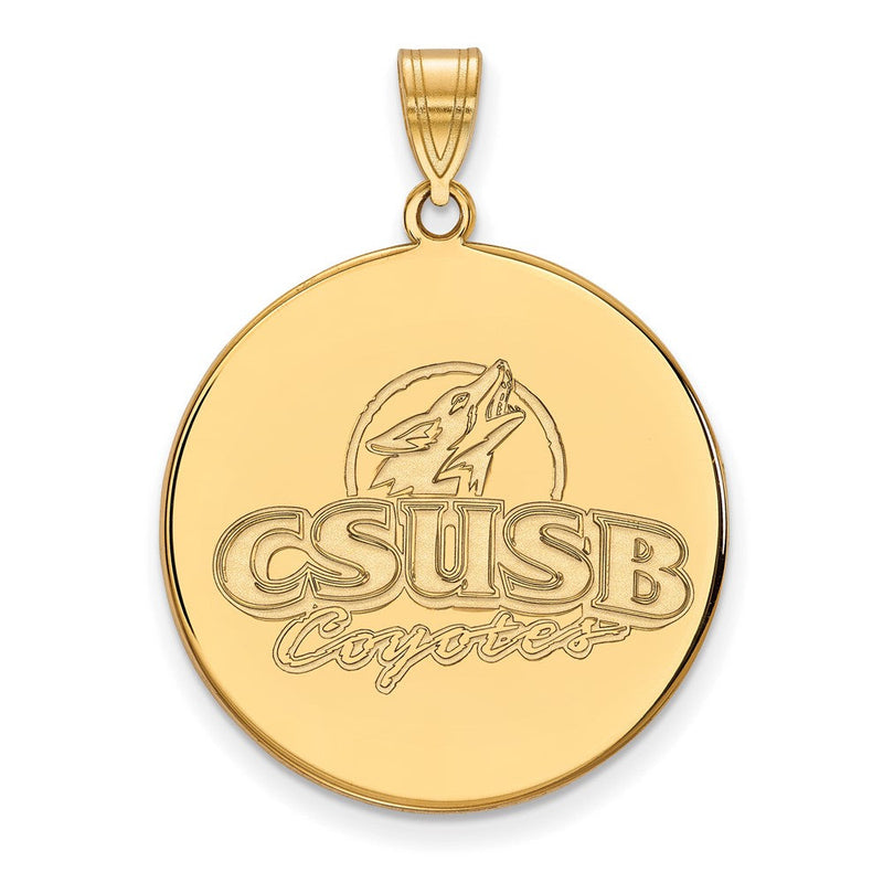 Vergoldet Sterlingsilber Logoart California State University San Bernardino Coyotes Extra Groß Plättchen Anhänger