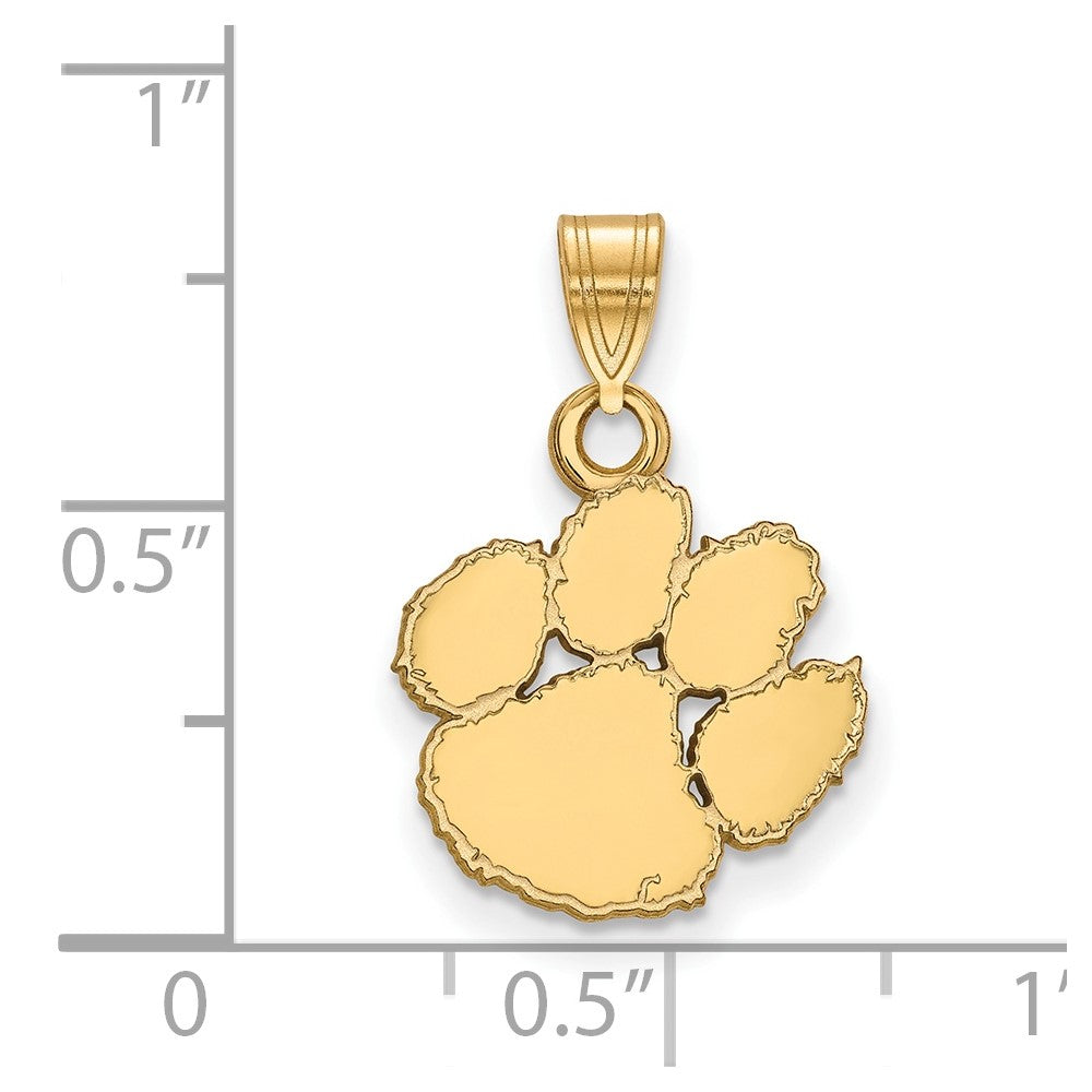 10K Gelbgold Logoart Clemson University Tiger Paw Klein Anhänger