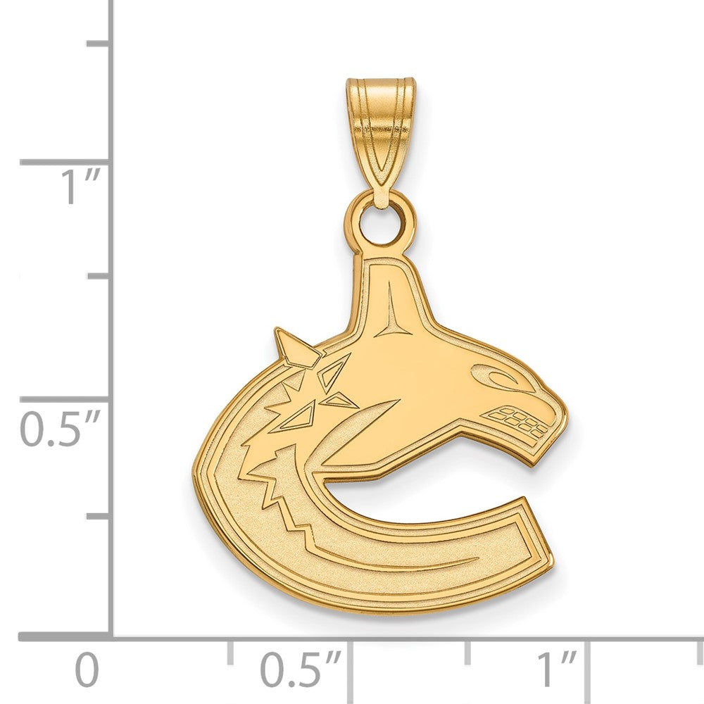 10K Gelbgold Nhl Logoart Vancouver Canucks Groß Anhänger