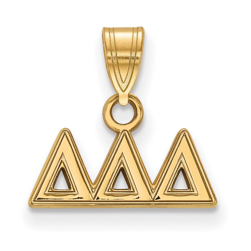 Vergoldet Sterlingsilber Logoart Delta Sorority Greek Buchstaben Klein Anhänger