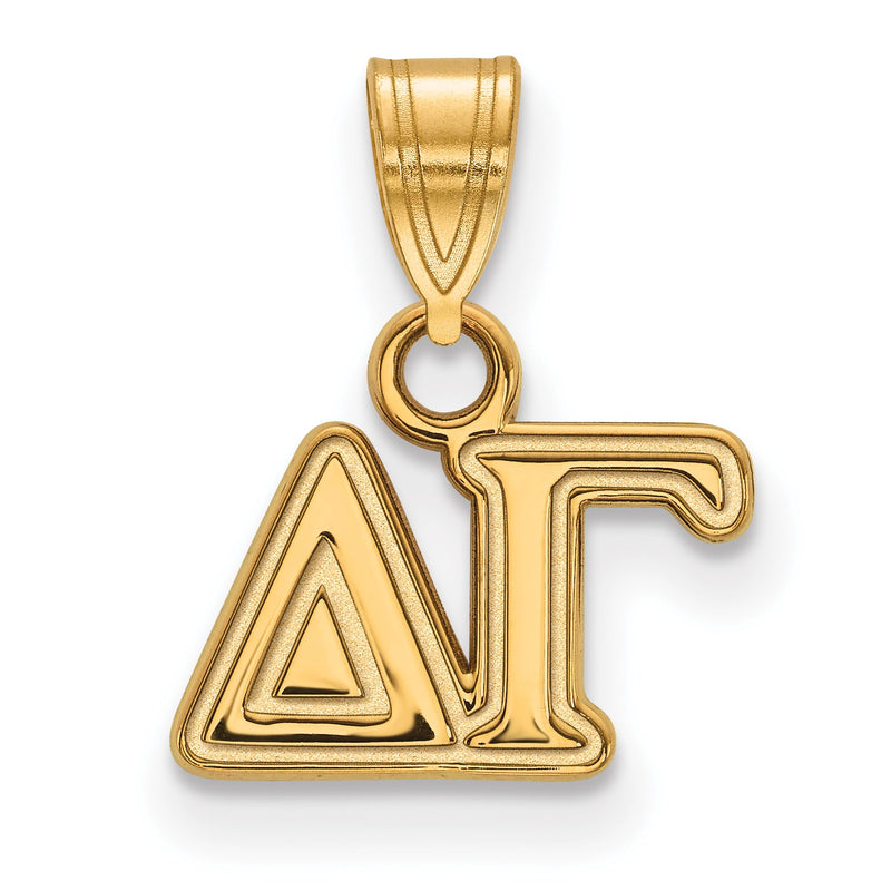 Vergoldet Sterlingsilber Logoart Delta Gamma Sorority Greek Buchstaben Klein Anhänger