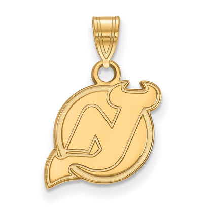 10K Gelbgold Nhl Logoart New Trikot Devils Klein Anhänger
