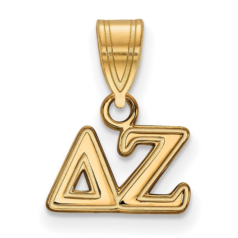 Vergoldet Sterlingsilber Logoart Delta Zeta Sorority Greek Buchstaben Klein Anhänger