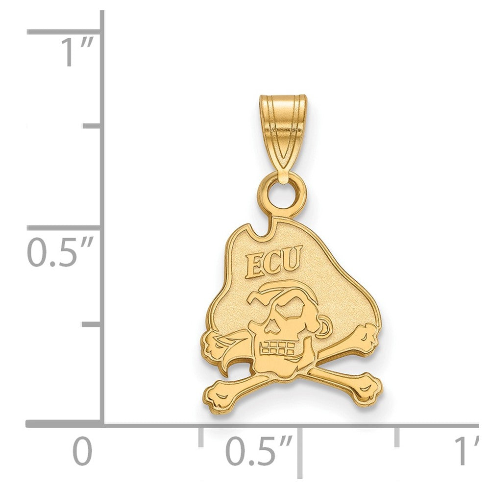 10K Gelbgold Logoart Ost Carolina University Pirat Klein Anhänger
