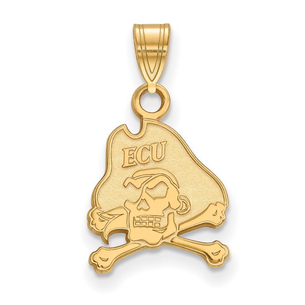 10K Gelbgold Logoart Ost Carolina University Pirat Klein Anhänger