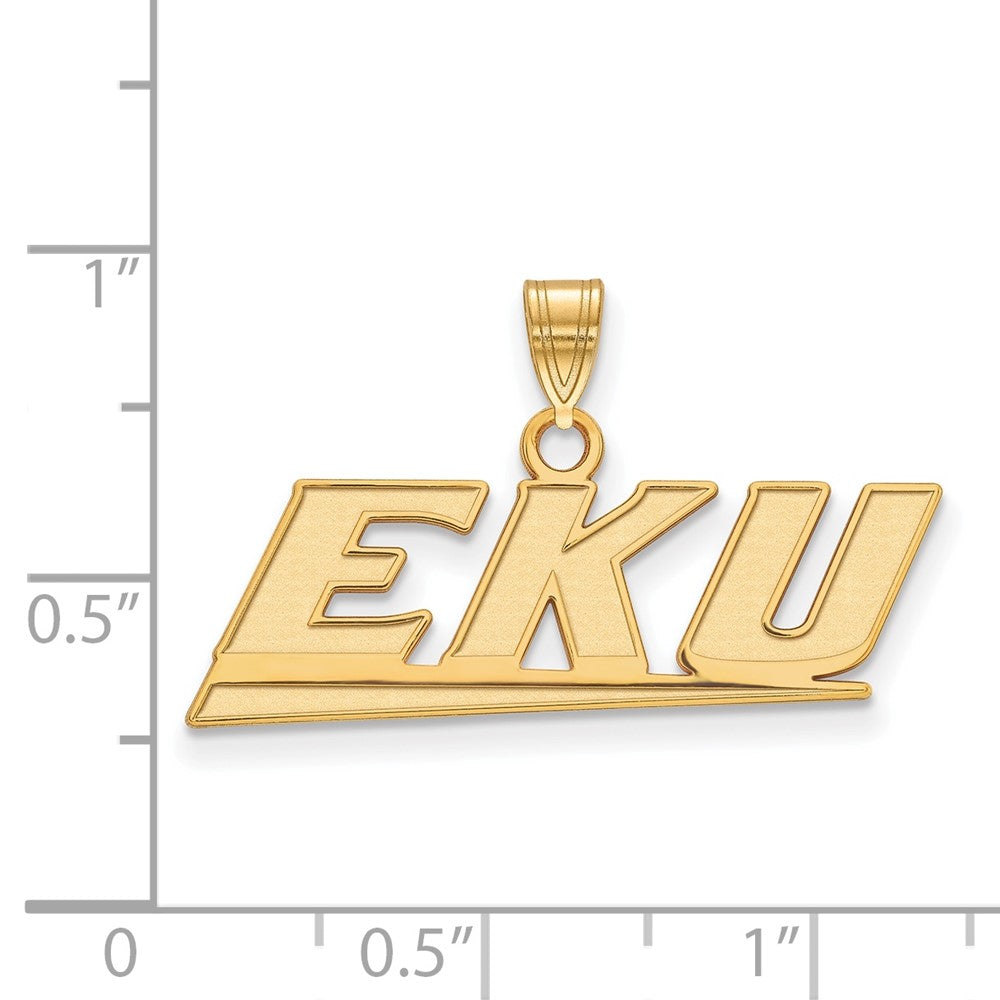 14K Gelbgold Logoart Eastern Kentucky University E K U Klein Anhänger