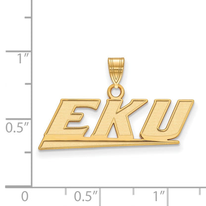 10K Gelbgold Logoart Eastern Kentucky University E K U Klein Anhänger