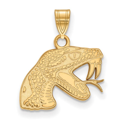 14K Gelbgold Logoart Florida A und M University Rattler Klein Anhänger