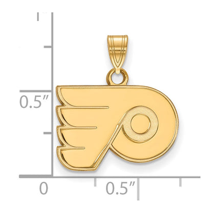 10K Gelbgold Nhl Logoart Philadelphia Flyers Klein Anhänger