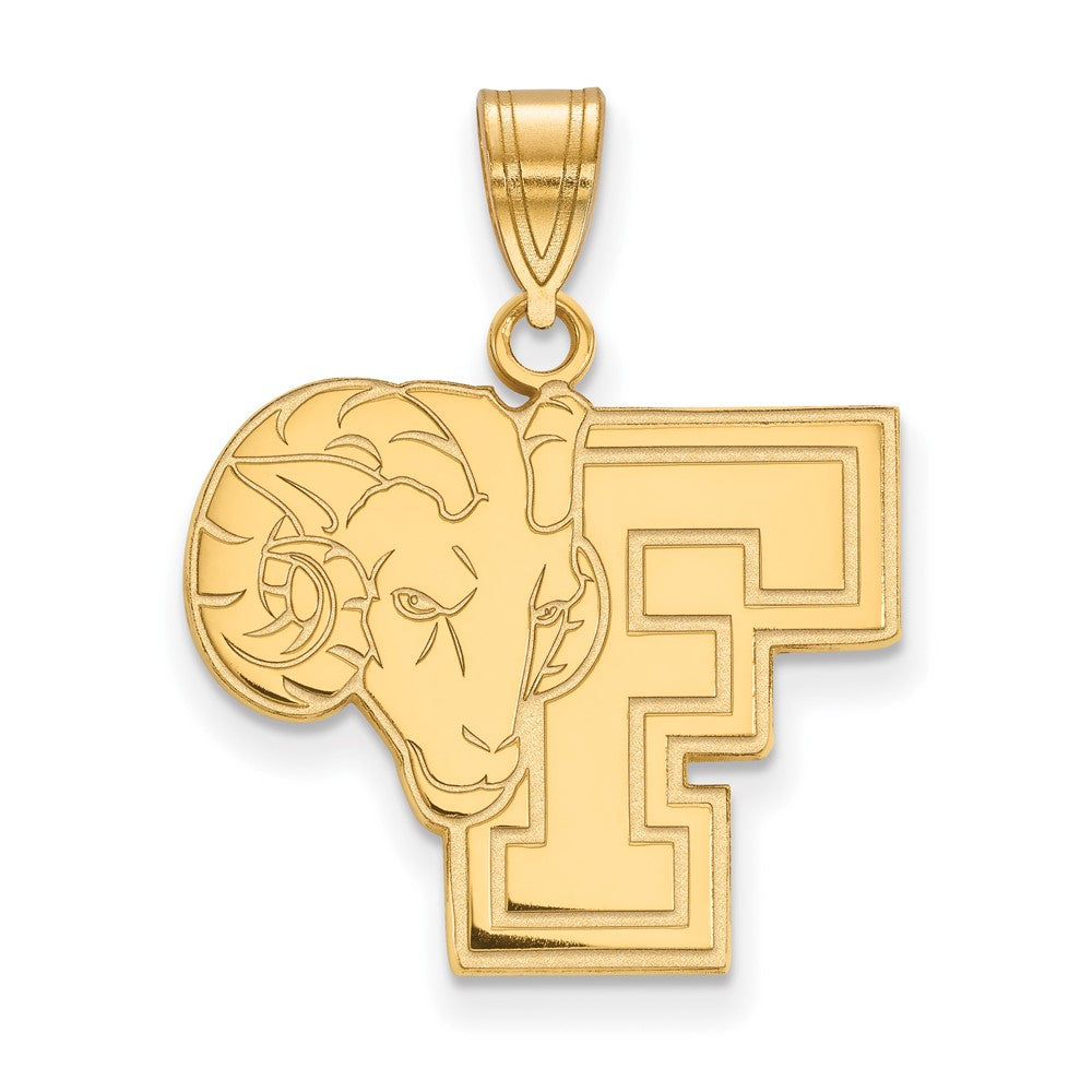 10K Gelbgold Logoart Fordham University Ram Groß Anhänger