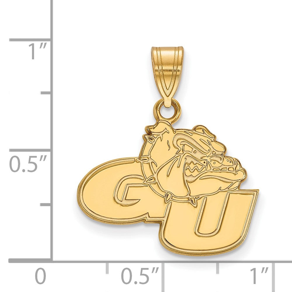 10K Gelbgold Logoart Gonzaga University G U Bulldog Mittel Anhänger