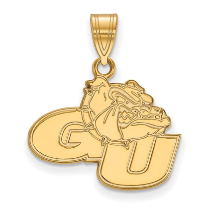 10K Gelbgold Logoart Gonzaga University G U Bulldog Mittel Anhänger