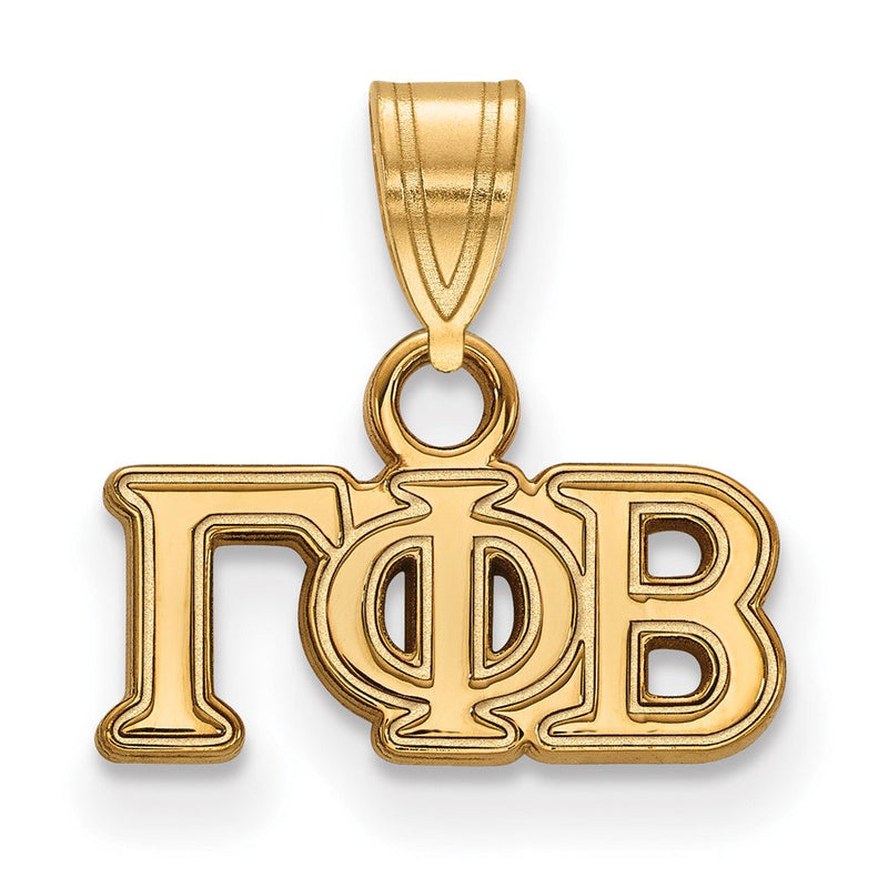 Vergoldet Sterlingsilber Logoart Gamma Phi Beta Sorority Greek Buchstaben Klein Anhänger
