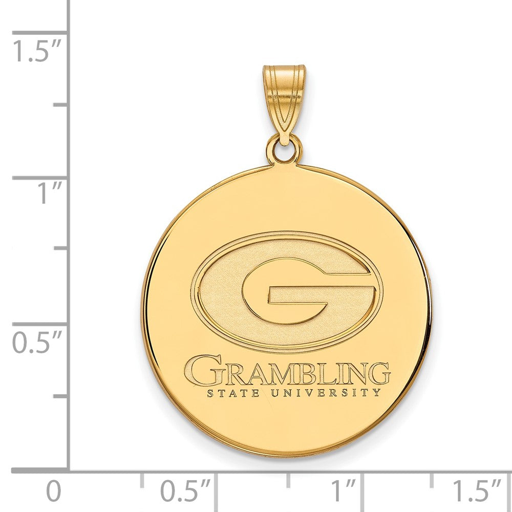 Vergoldet Sterlingsilber Logoart Grambling State University Extra Groß Plättchen Anhänger