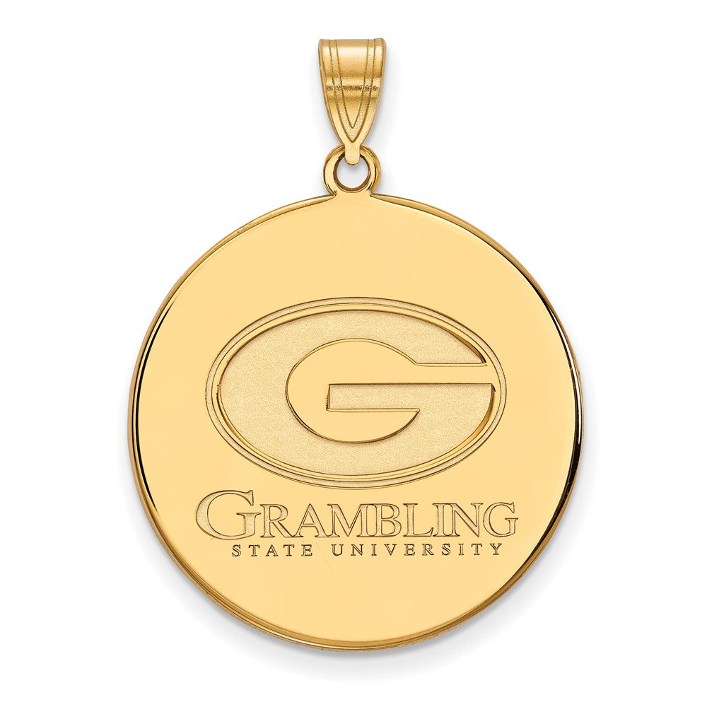 Vergoldet Sterlingsilber Logoart Grambling State University Extra Groß Plättchen Anhänger