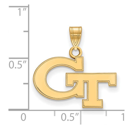 10K Gelbgold Logoart Georgia Institut Of Technologie G T Klein Anhänger
